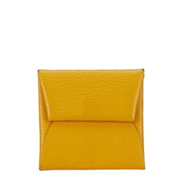 Hermes Bastia Wallet Jaune Ambre Yellow Chevre s - Picture 1 of 9